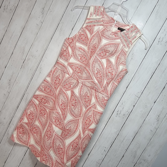 NWT Banana Republic Women's Paisley Print Mesh Inset Sleeveless Dress Size 6. - Picture 2 of 7